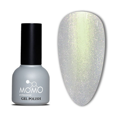 MOMO Holografik Kalıcı Oje SL02, Rakı Beyazı Altın Yeşil Simli, 10 ml
