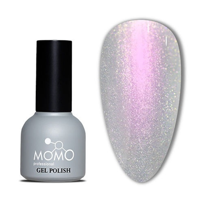 MOMO Holografik Kalıcı Oje SL03, Rakı Beyazı Pembe Mor Simli, 10 ml