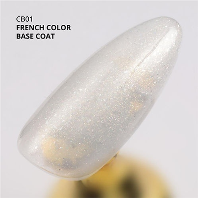 MOMO Kalıcı Oje French Color Base Coat CB01, Işıltılı Rakı Beyazı, 10 ml