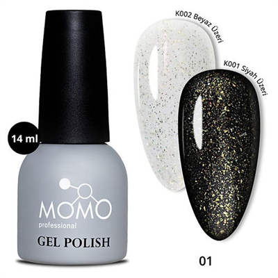 MOMO Kalıcı Oje İçin Glitter Top Coat 01, 14 ml