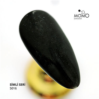 MOMO Kalıcı Oje S016, Hafif Simli Siyah, 14 ml