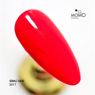 MOMO Kalıcı Oje S017, Hafif Simli Kırmızı, 14 ml