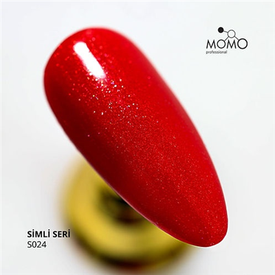 MOMO Kalıcı Oje S024, Simli Bayrak Kırmızısı, 14 ml