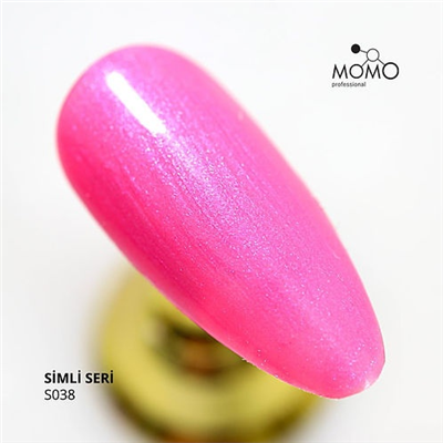 MOMO Kalıcı Oje S038, Mavi Sedefli Şeker Pembe, 14 ml