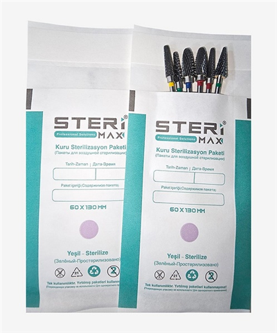 SterlMax Sterilizasyon Zarfı Frez için 60x130