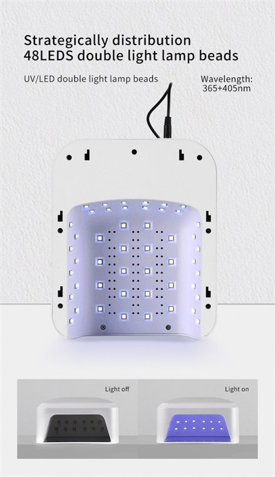 T9 Deri Yüzeyli Manikür Tırnak Kurutucu UV Led Lamba Protez Tırnak Lambası Beyaz 48W