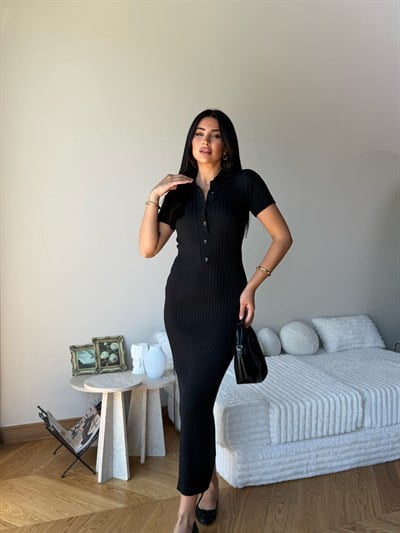 Kadın Düğme Detaylı Yazlık Elbise