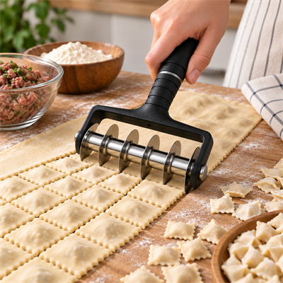 HUMAS Çoklu Hamur Kesme Rulosu – Mantı, Erişte ve Hamur Şeritleri İçin Pratik Kesici Rulet, Ergonomik Saplı Mutfak Aparatı