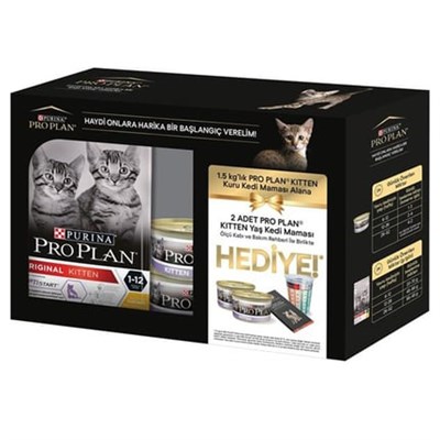 PRO PLAN KEDİ KITTEN CHICKEN 4(1.5Kg+(2X85 gr))
