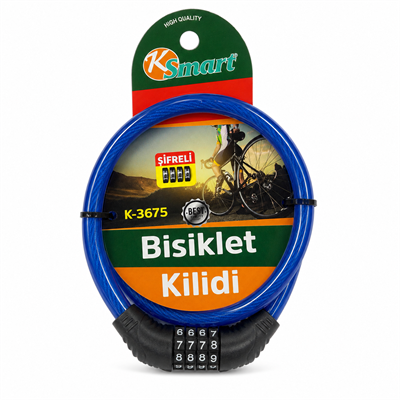 BİSİKLET KİLİDİ KALIN ŞİFRELİ K-3675