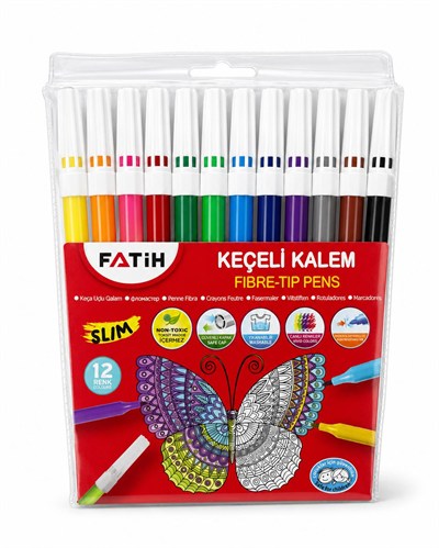 FATİH 12Lİ KEÇELİ KALEM POŞETLİ PK*6