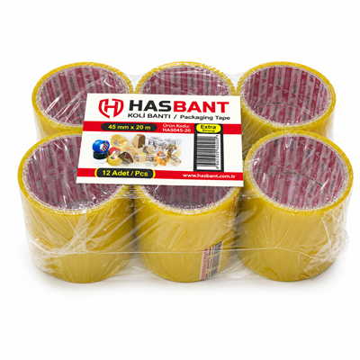 KOLİ BANDI HASBANT 20MT ŞEFFAF PK*12