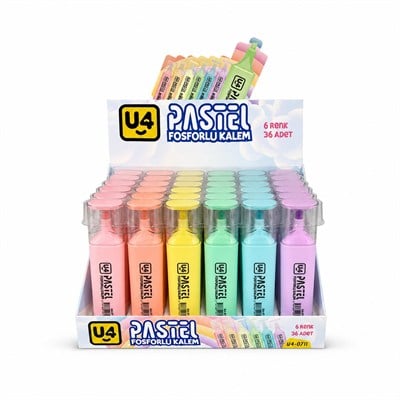 U-4 FOSFORLU KALEM PASTEL RENK PK*36