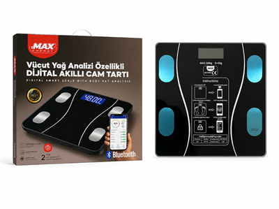 ZMAX BLUETOOTHLU VÜCUT ANALİZLİ DİJİTAL TARTI KÜÇÜK BOY 8934 KL*10