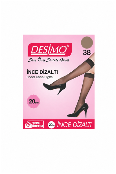 20 Denye Kadın İnce Mat Diz Altı Pantolon Çorabı – 24 Çift - Bronz (38)