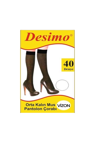 40 Denye Kadın Orta Kalın Opak Diz Altı Pantolon Çorabı – Vizon (86)