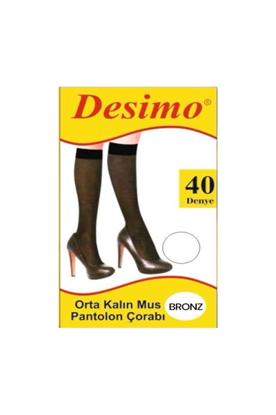 40 Denye Kadın Orta Kalın Opak Diz Altı Pantolon Çorabı – Bronz (38)