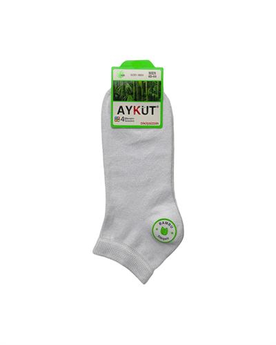 Erkek Bambu Dikişsiz 4 Mevsim Patik Çorap – 12 Çift - BEYAZ