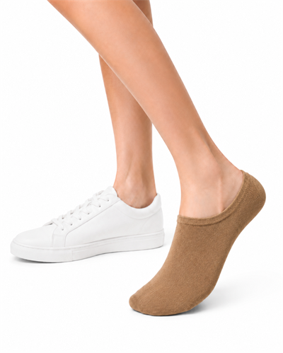 Kadın Bambu Dikişsiz Görünmez Babet ve Sneaker Çorabı – 12 Çift - BEJ