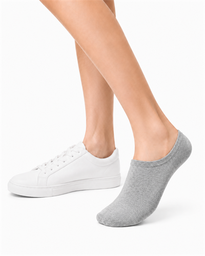 Kadın Bambu Dikişsiz Görünmez Babet ve Sneaker Çorabı – 12 Çift - GRİ