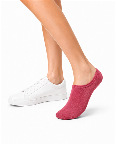 Kadın Bambu Dikişsiz Görünmez Babet ve Sneaker Çorabı – 12 Çift - KOYU PEMBE