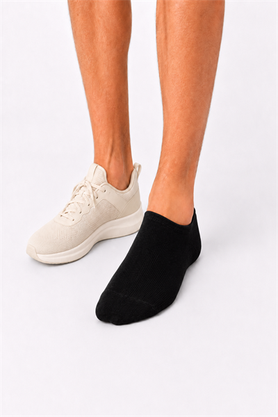 Erkek Bambu Dikişsiz 4 Mevsim Görünmez Sneaker Çorabı – 12 Çift - SİYAH 