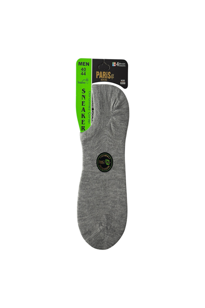 Erkek Bambu Dikişsiz 4 Mevsim Görünmez Sneaker Çorabı – 12 Çift - GRİ