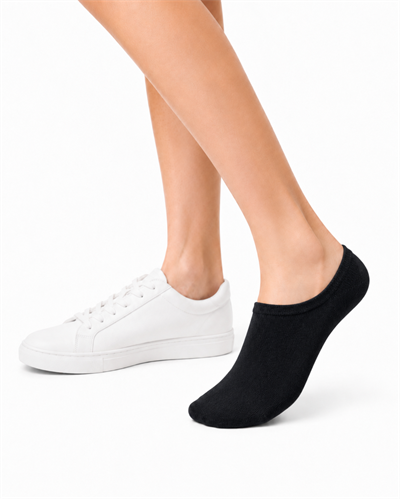 Kadın Bambu Dikişsiz Görünmez Babet ve Sneaker Çorabı – SİYAH