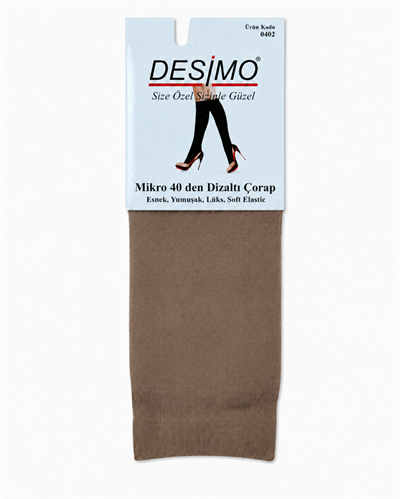 Micro 40 Denye Kadın Mikrofiber Orta Kalın Diz Altı Pantolon Çorabı – Vizon (86)