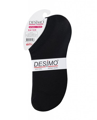 Micro 40 Denye Kadın Mikrofiber Orta Kalın Sneaker Çorabı – SİYAH (500)