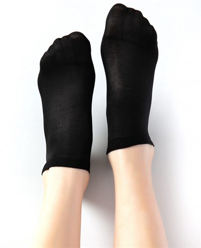 Micro 40 Denye Kadın Mikrofiber Orta Kalın Sneaker Çorabı – SİYAH (500)