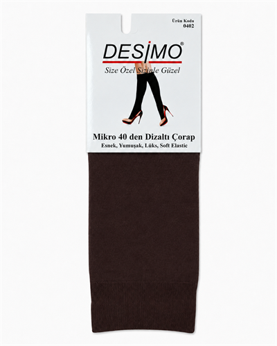 Micro 40 Denye Kadın Mikrofiber Orta Kalın Diz Altı Pantolon Çorabı – Acı Kahve