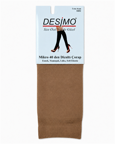 Micro 40 Denye Kadın Mikrofiber Orta Kalın Diz Altı Pantolon Çorabı – 12 Çift - Bronz (38)