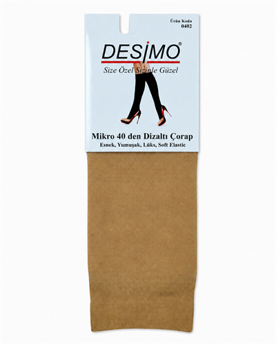 Micro 40 Denye Kadın Mikrofiber Orta Kalın Diz Altı Pantolon Çorabı – 12 Çift - Ten (57)