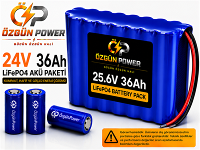 25.6V 36Ah LiFePO4 Batarya