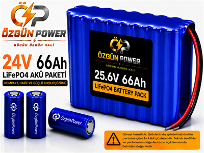 24 Volt 66Ah LiFePO4 Lityum Batarya