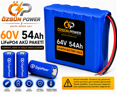 60 Volt 54Ah LiFePO4 Lityum Batarya