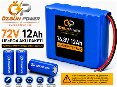 72 Volt 12Ah LiFePO4 Lityum Batarya