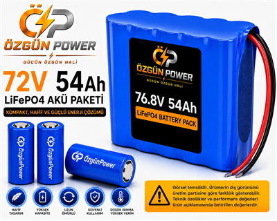 72 Volt 54Ah LiFePO4 Lityum Batarya