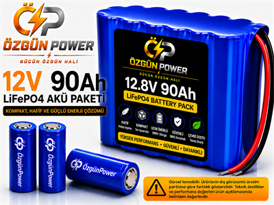 12V 90 Ah LiFePO4 Batarya