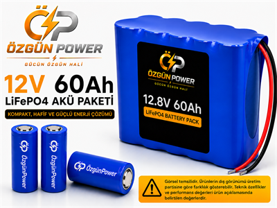 12 Volt 60Ah LiFePO4 Lityum Batarya