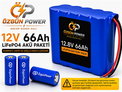 12 Volt 66Ah LiFePO4 Lityum Batarya