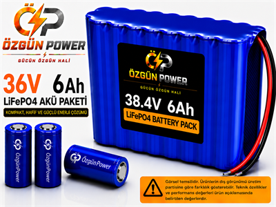 36 Volt 6Ah LiFePO4 Lityum Batarya