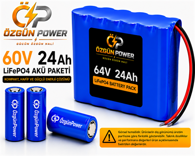 60 Volt 24Ah LiFePO4 Lityum Batarya