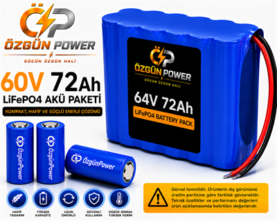 60 Volt 72Ah LiFePO4 Lityum Batarya