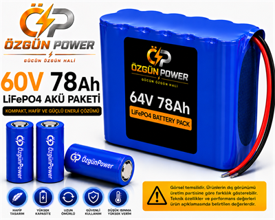 60 Volt 78Ah LiFePO4 Lityum Batarya