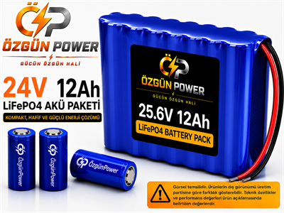 24 Volt 12Ah LiFePO4 Lityum Batarya