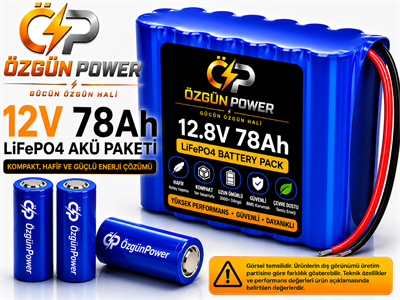 12 Volt 78Ah LiFePO4 Lityum Batarya