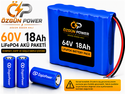 60 Volt 18Ah LiFePO4 Lityum Batarya