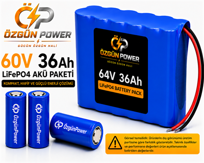 60 Volt 36Ah LiFePO4 Lityum Batarya